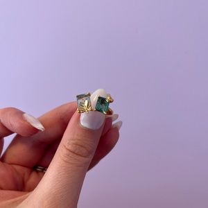 Blue and Green Gem Butterfly Ring
